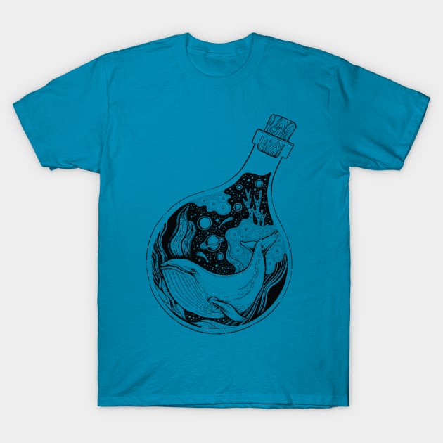 Ocean in a Bottle Whale T-Shirt by letnothingstopyou